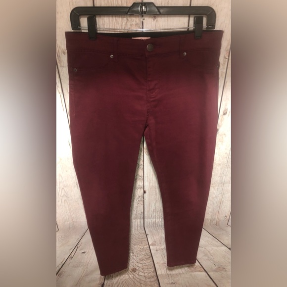 Womens Juicy Couture jeans Sz 8 Maroon Flaunt It Stretch Denim Y2K Preppy - Picture 1 of 8